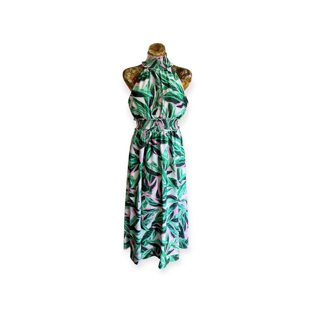 MELLODAY maxi dress summer vacation tropical pink small sleeveless